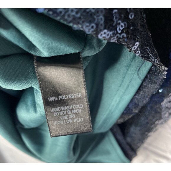 LULUS Women's Teal Blue Long Bell Sleeve Sequin Mini Dress Size Small - Picture 3 of 5